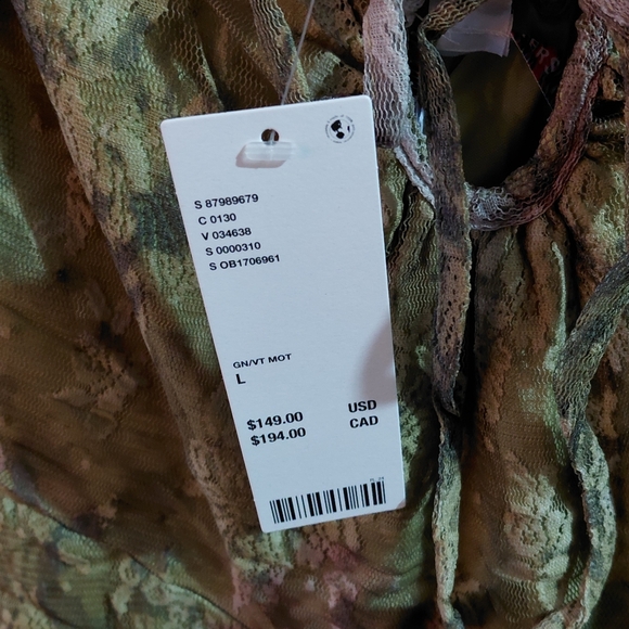 UO Hyacinth Green Ruffled Lace Spliced Midi Dress - Picture 16 of 16